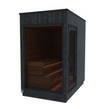 Thermasol Nordic Misty Small Sauna Cabin | Right | 9.0kw Virta Heater w/WiFi, Safety Rails, CX45, & 4 Boxes of AC3020 Sauna Stones | Onyx Deluxe Accessory Kit - KIR-4544