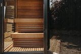 Thermasol Nordic Misty Medium Sauna Cabin | Right | Legend 240 Wood Burning Heater Kit | Onyx Deluxe Accessory kit - 14-KIR-3428WB