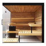 Thermasol Lumaria Indoor Sauna, Large Cabin, Door Left, Transparent Glass - Virta 9kW Heater, CX45 - LUMARIALDL