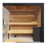 Thermasol Lumaria Indoor Sauna, Large Cabin, Door Right, Transparent Glass - Virta 9kW Heater, CX45 - LUMARIALDR