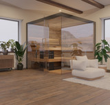 Thermasol Lumaria Indoor Sauna, Medium Cabin, Door Left, Transparent Glass - Virta 9kW Heater, CX45 - LUMARIAMDL