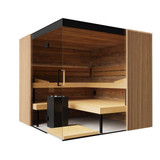 Thermasol Aalto Indoor Sauna, Door Left, Transparent Glass - Virta 9kW Heater, CX45 - AALTODL
