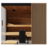 Thermasol Aalto Indoor Sauna, Door Left, Transparent Glass - Virta 9kW Heater, CX45 - AALTODL