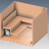 EOS Invisio Midi Sauna Heater 6kW/240V/2Ph - Stainless Steel - 14-947546
