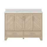 Foremost Ashlow 48" Vanity Cabinet with White Engineered Stone Top  & Undermount Sink, Natural Oak - AWNVT4819D