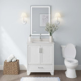 Foremost Ashlow 30" Vanity Cabinet with White Engineered Stone Top  & Undermount Sink, White Oak - AWWVT3019D