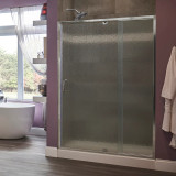 Craft + Main Cove Frameless Pivot Shower Door & Panel 48" x 69" With Rain Glass - Brushed Nickel - CVDP4869-RN-BN