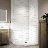 Craft + Main Flex™ 42" x 42" x 96" Glue Up Shower Wall Kit - Subway Tile - White - FLX424296-WS