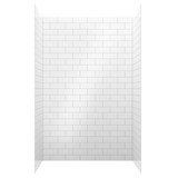 Craft + Main Flex™ 60" x 36" x 96" Glue Up Shower Wall Kit - Subway Tile - White - FLX603696-WS