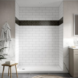 Craft + Main Flex™ 60" x 42" x 8" Accent Panel, Dark Polished Grey Marble Subway - FLX604208-DPGM