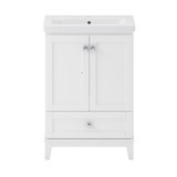 Craft + Main Jaxon 24" Vanity Cabinet with Single Hole Vitreous China Sink - White - JXWVT2435DS