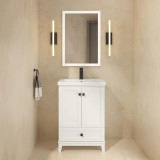 Craft + Main Jaxon 24" Vanity Cabinet with Single Hole Vitreous China Sink - White - JXWVT2435DS