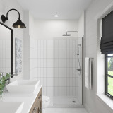 Craft + Main Marina® 34" x 76" Clear Glass Shower Screen - Brushed Nickel Trim - MRSC3476-CL-BN
