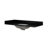 Craft + Main 49" W x 22" D Black Galaxy Quartz Vanity Countertop with White Sink Bowl - 8" Widespread - QZ49228BGR