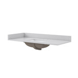 Foremost 49" x 22" Carrara Vita Quartz Vanity Top with White Rectangular Sink Bowl - 8" Widespread - QZ49228CVR