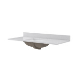 Craft + Main 49" W x 22" D Carrara Vita Quartz Vanity Countertop with White Sink Bowl - 8" Widespread - QZ49228CVR