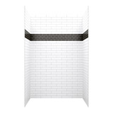Craft + Main Reflections Subway Tile Glue Up Shower Wall Panel 60" x 36" x 96" with Cestrum Color Accent - RFL603696-CSS