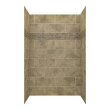 Craft + Main Reflections  Tile Glue Up Shower Wall Panel with Hexagon Accent Panel with Stone Sierra Accent Panel - 60" x 36" x 96" - RFL603696-SSS