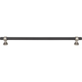 Top Knobs Bit 12" Center to Center Bar Pull, Flat Black and Pewter Antique - M2766
