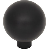 Top Knobs Brockwell 1 1/4" Diameter Round Knob, Flat Black - TK3341BLK