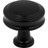 Top Knobs Coddington 1 1/4" Length Round Knob, Flat Black - TK3190BLK