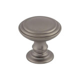 Top Knobs Reeded 1 1/2" Diameter Round Knob, Ash Gray - TK321AG