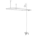 Cheviot 5174-CH Exposed Tub & Shower Riser Faucet With Hand Shower With Curtain Frame 24 X 54 - Chrome