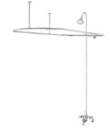 Cheviot 5166-CH Exposed Tub & Shower Riser Faucet With Hand Shower With Curtain Frame 24 X 42 - Chrome