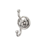 Top Knobs Edwardian Bath Double Hook - Ribbon Backplate, Brushed Satin Nickel - ED2BSNE