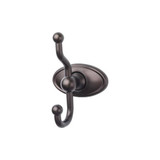 Top Knobs Edwardian Bath Double Hook - Oval Backplate, Oil Rubbed Bronze - ED2ORBC