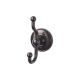 Top Knobs Edwardian Bath Double Hook - Oil Rubbed Bronze - Plain Backplate - ED2ORBD