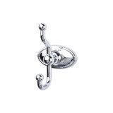 Top Knobs Edwardian Bath Double Hook - Oval Backplate, Polished Chrome - ED2PCC