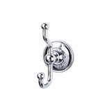 Top Knobs Edwardian Bath Double Hook - Plain Backplate, Polished Chrome - ED2PCD