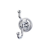 Top Knobs Edwardian Bath Double Hook - Rope Backplate, Polished Chrome - ED2PCF