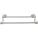 Top Knobs Edwardian Bath 18" Double Towel Bar - Brushed Satin Nickel - Beaded Backplate - ED7BSNA