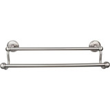 Top Knobs Edwardian Bath 18" Double Towel Bar - Brushed Satin Nickel - Plain Backplate - ED7BSND