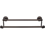 Top Knobs Edwardian Bath 18" Double Towel Bar - Oil Rubbed Bronze - Plain Backplate - ED7ORBD