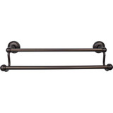 Top Knobs Edwardian Bath 18" Double Towel Bar - Oil Rubbed Bronze - Ribbon Backplate - ED7ORBE