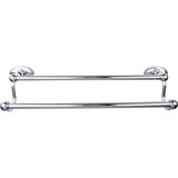 Top Knobs Edwardian Bath 18" Double Towel Bar - Polished Chrome - Oval Backplate - ED7PCC
