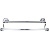 Top Knobs Edwardian Bath 18" Double Towel Bar - Polished Chrome - Ribbon Backplate - ED7PCE