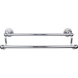 Top Knobs Edwardian Bath 18" Double Towel Bar - Polished Chrome - Rope Backplate - ED7PCF