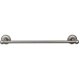 Top Knobs Edwardian Bath 18" Single Towel Bar - Antique Pewter - Plain Backplate - ED6APD