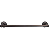 Top Knobs Edwardian Bath 18" Single Towel Bar - Oil Rubbed Bronze - Ribbon Backplate - ED6ORBE