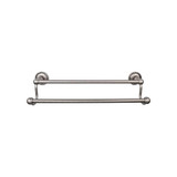 Top Knobs Edwardian Bath 24" Double Towel Bar - Antique Pewter - Ribbon Backplate - ED9APE