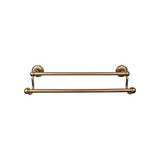 Top Knobs Edwardian Bath 24" Double Towel Bar - German Bronze - Plain Backplate - ED9GBZD