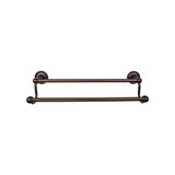 Top Knobs Edwardian Bath 24" Double Towel Bar - Oil Rubbed Bronze - Ribbon Backplate - ED9ORBE