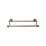 Top Knobs Edwardian Bath 30" Double Towel Bar - German Bronze - Hex Backplate - ED11GBZB