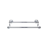 Top Knobs Edwardian Bath 30" Double Towel Bar - Polished Chrome - Plain Backplate - ED11PCD