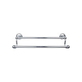 Top Knobs Edwardian Bath 30" Double Towel Bar - Polished Chrome - Ribbon Backplate - ED11PCE