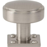 Atlas Benning Door Knob 1 1/4" With Backplate 1" - Brushed Nickel, A540-BRN